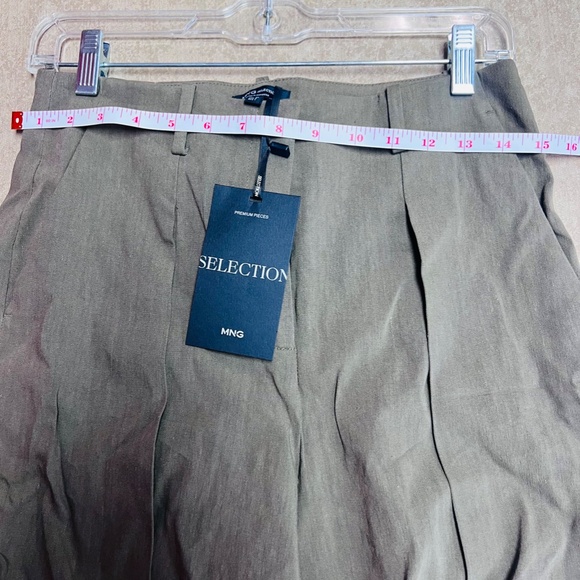 MANGO SELECTION SEAMLESS  SUIT PANTS KHAKI NEW USA 2 - Picture 9 of 12